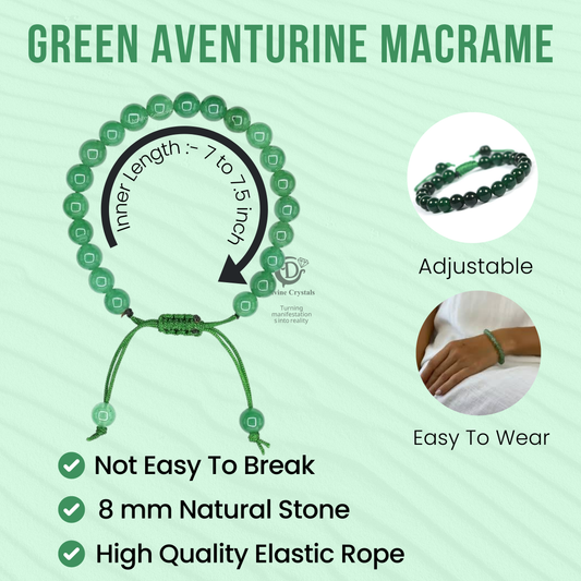 Green Aventurine Macrame Bracelet