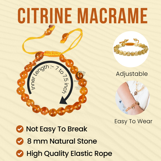 Citrine Macrame Bracelet